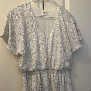 NWOT* white and black dot midi dress